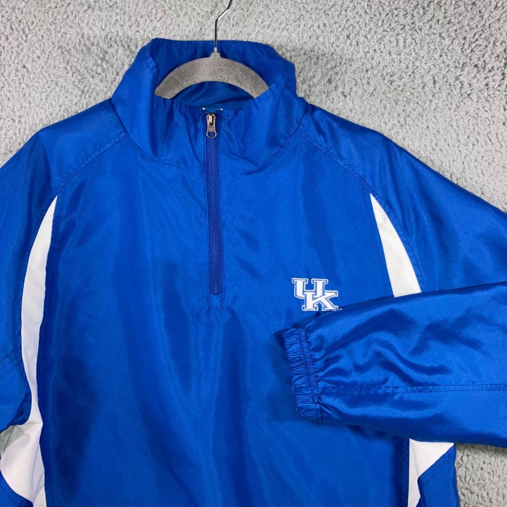Vtg Kentucky Wildcats UK Jacket Men Medium Quarter Zip Pullover Athletic Warm Up